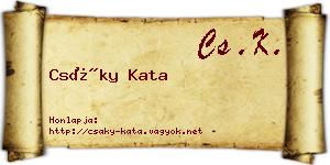 Csáky Kata névjegykártya